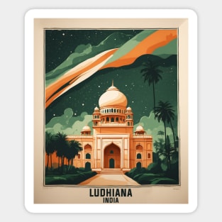 Ludhiana India Starry Night Vintage Tourism Travel Magnet